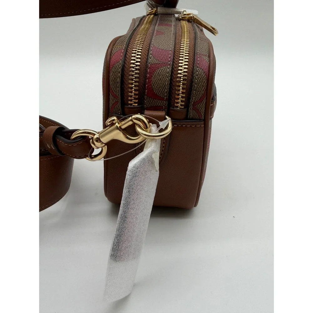 Coach Crossbody Bag Signature Rainbow Canvas Brown Multi‎ NEW
